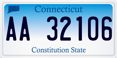 CT license plate AA32106