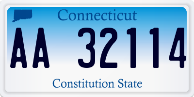 CT license plate AA32114