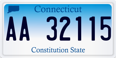 CT license plate AA32115