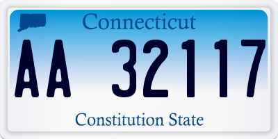 CT license plate AA32117