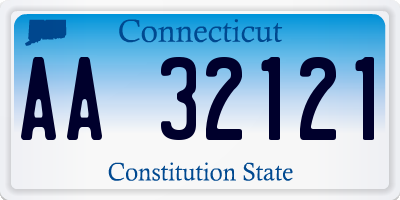 CT license plate AA32121