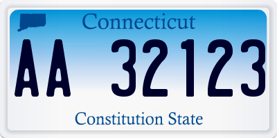 CT license plate AA32123