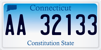 CT license plate AA32133