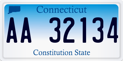 CT license plate AA32134