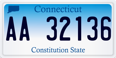 CT license plate AA32136
