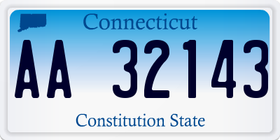 CT license plate AA32143