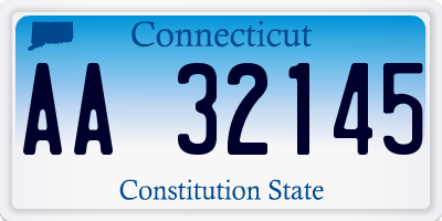CT license plate AA32145