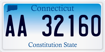 CT license plate AA32160
