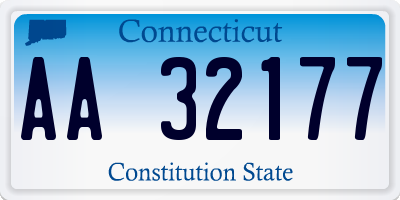 CT license plate AA32177