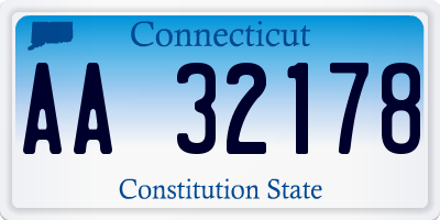 CT license plate AA32178
