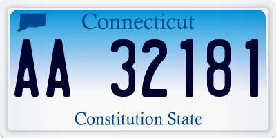 CT license plate AA32181