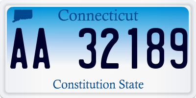 CT license plate AA32189