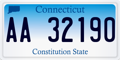 CT license plate AA32190