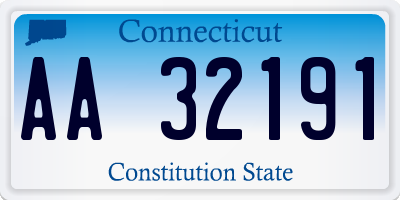 CT license plate AA32191