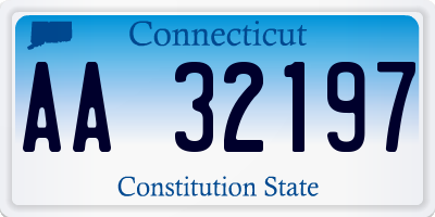 CT license plate AA32197