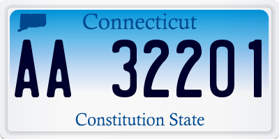 CT license plate AA32201