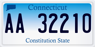 CT license plate AA32210