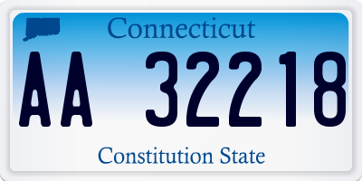 CT license plate AA32218