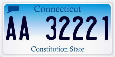 CT license plate AA32221
