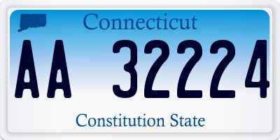 CT license plate AA32224