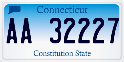 CT license plate AA32227