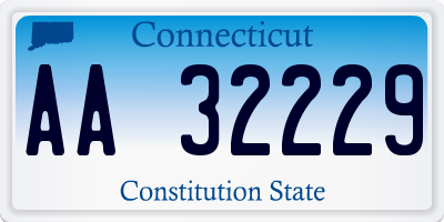 CT license plate AA32229