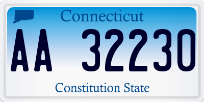 CT license plate AA32230