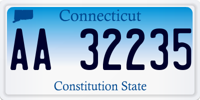 CT license plate AA32235