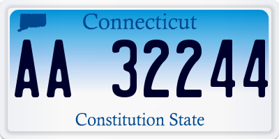 CT license plate AA32244