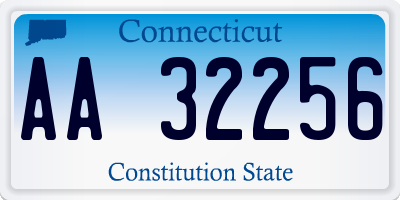 CT license plate AA32256