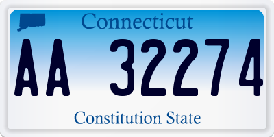 CT license plate AA32274