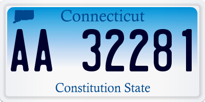CT license plate AA32281