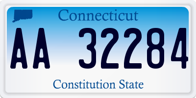 CT license plate AA32284