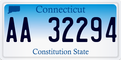 CT license plate AA32294