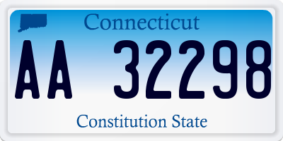 CT license plate AA32298