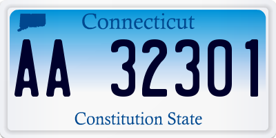 CT license plate AA32301