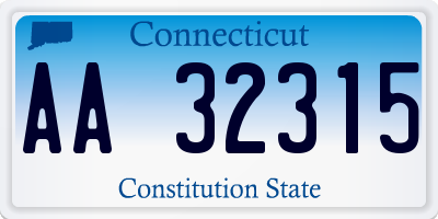 CT license plate AA32315