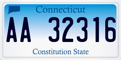 CT license plate AA32316