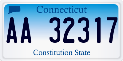 CT license plate AA32317