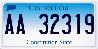 CT license plate AA32319