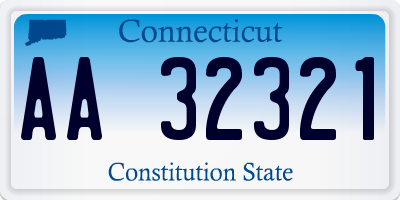 CT license plate AA32321