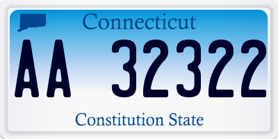 CT license plate AA32322