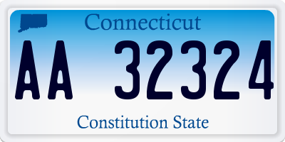CT license plate AA32324
