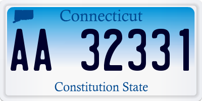CT license plate AA32331