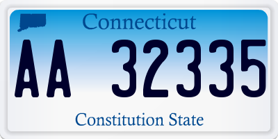 CT license plate AA32335