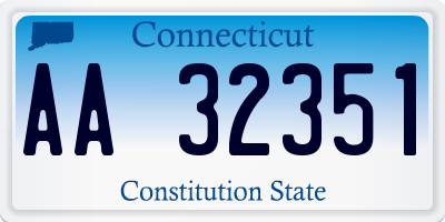 CT license plate AA32351