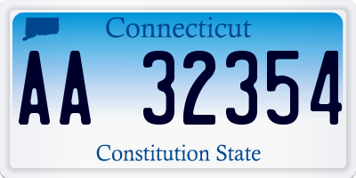 CT license plate AA32354