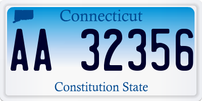 CT license plate AA32356