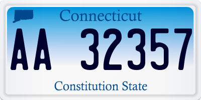 CT license plate AA32357