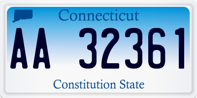 CT license plate AA32361